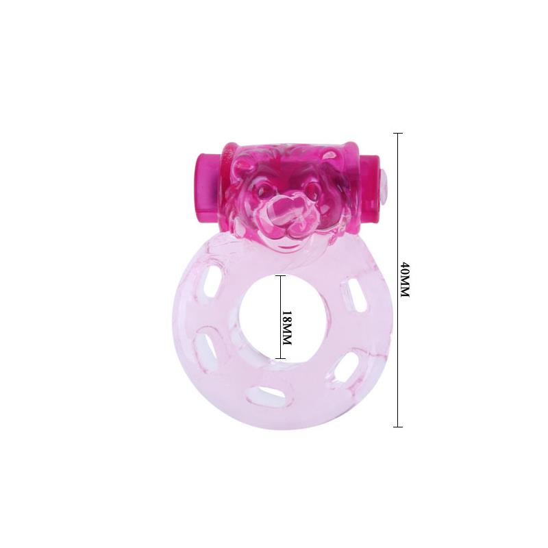 Vibrating Cock Ring Bear Pink – Image 5