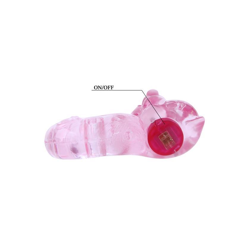 Vibrating Cock Ring Bear Pink – Image 3