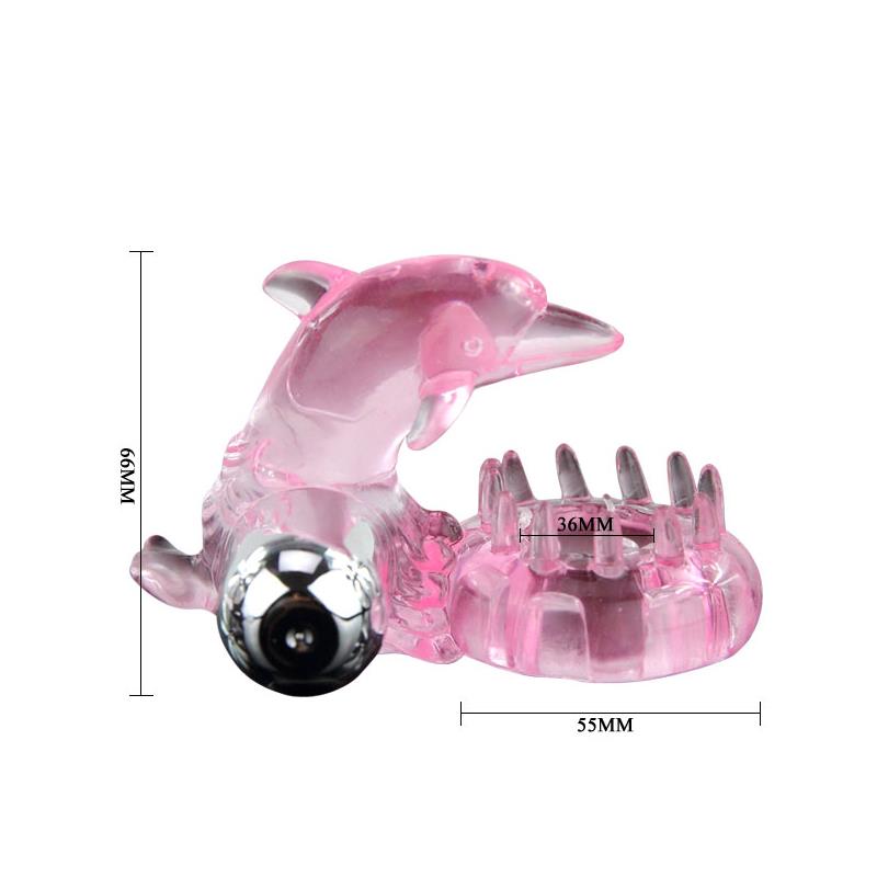 Vibrating Cock Ring Love Dolphig Ring Pink – Image 8