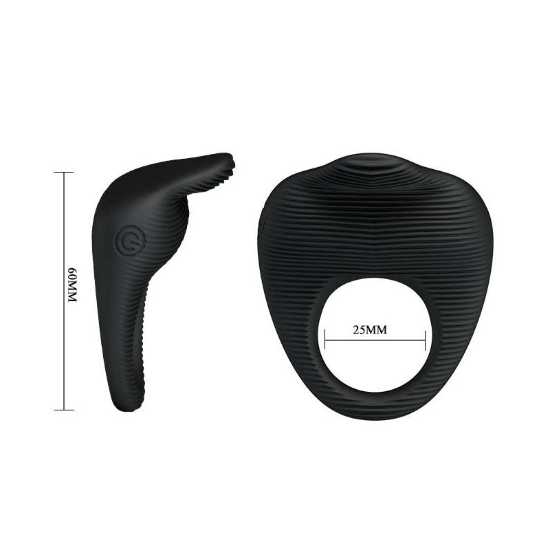 Vibrating Cock Ring Thimble Black – Image 8