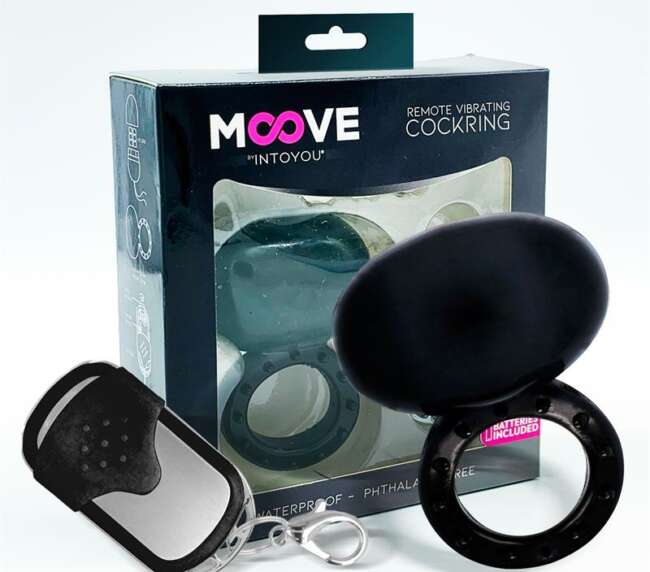 Vibrating Cockring with Remote Control Black