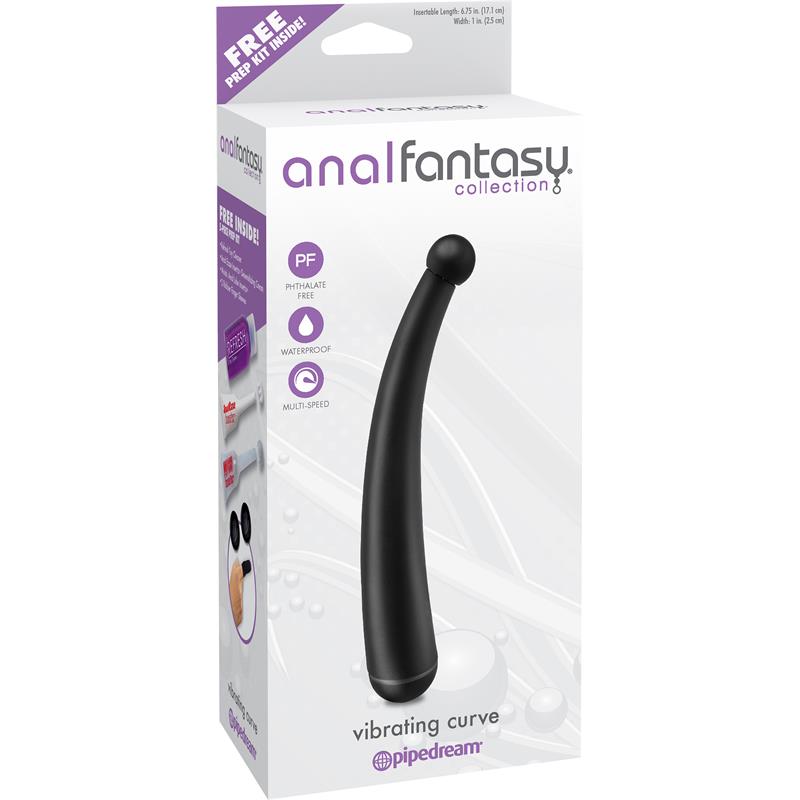 Vibrating Curved Anal Plug Colour Black – Image 5