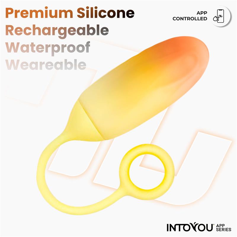 Vibrating Egg con APP Double Layer Silicone Yellow/Orange – Image 3