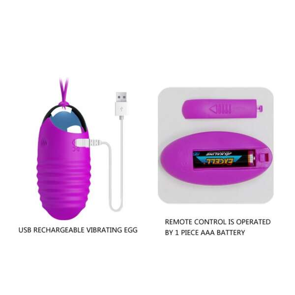 Vibrating Egg Jessica USB Purple – Image 4