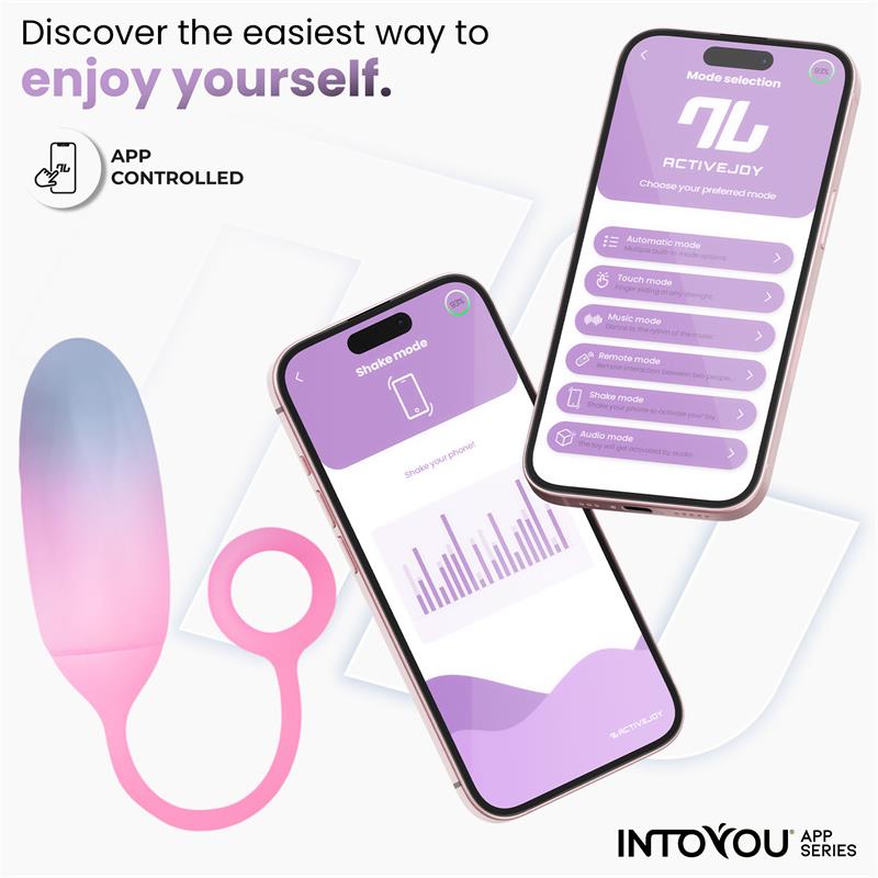 Vibrating Egg with APP Double Layer Silicone Blue/Pink – Image 5