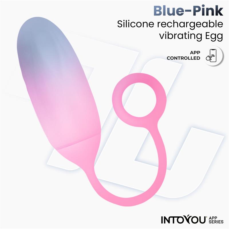 Vibrating Egg with APP Double Layer Silicone Blue/Pink – Image 8