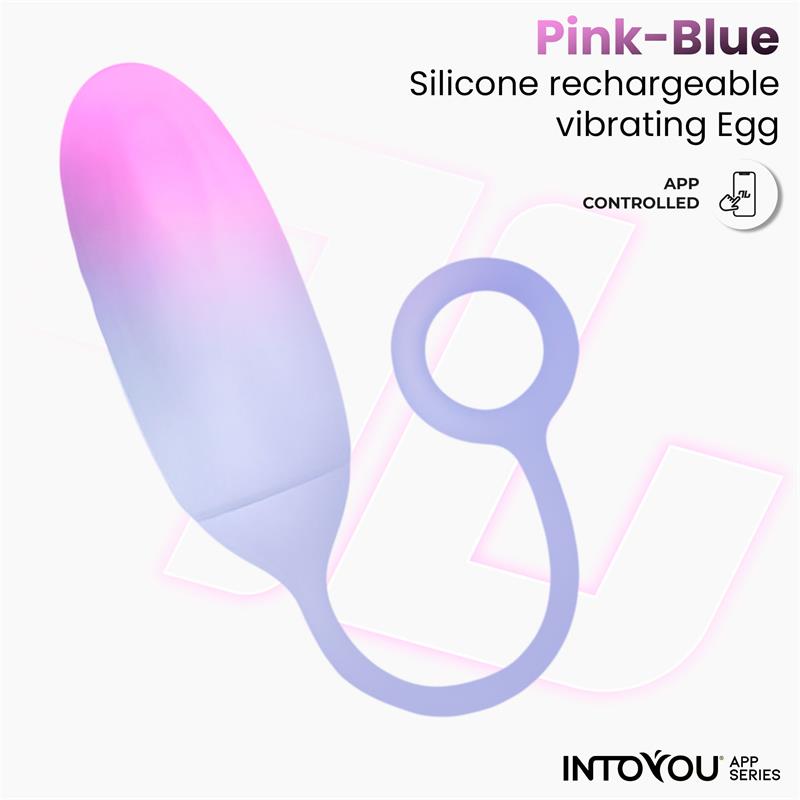 Vibrating Egg with APP Double Layer Silicone Pink/Blue – Image 5