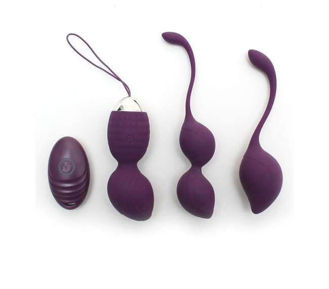 Vibrating Kegel Ball Set Remote Control Rimini Purple