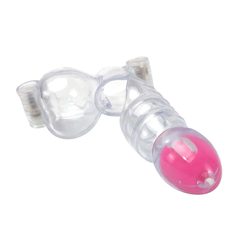 Vibrating Penis and Testicles Sleeve Clear – Image 7