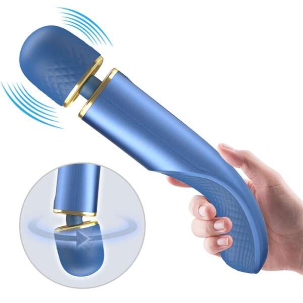Vibrating Wand USB Silicone Blue – Image 11