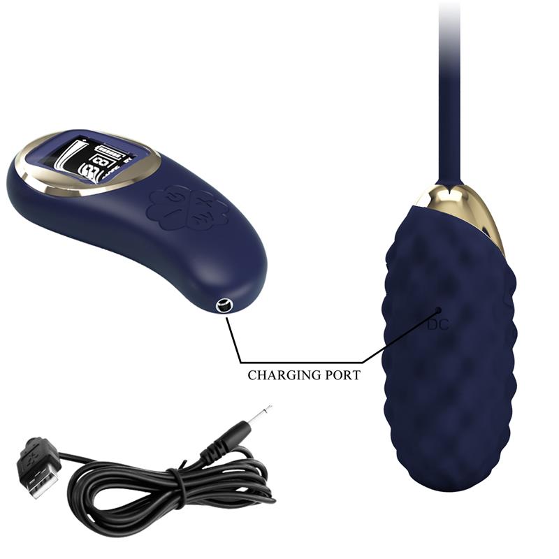 Vivian Vibrating Egg with Digital Screen Remote Control Blue – Image 9