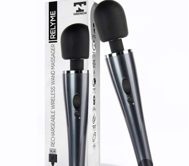 Wand Massager Relyme USB Silicone Black