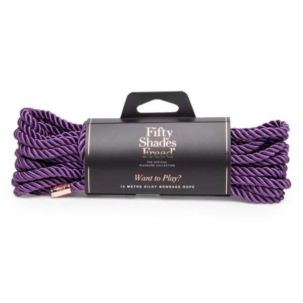 Want to Play? Bondage Silk Rope 10 meter Purple – Image 4