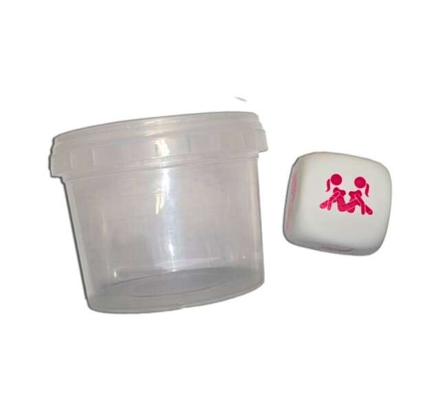 White Position Dice in a Plastic Jar for Girls