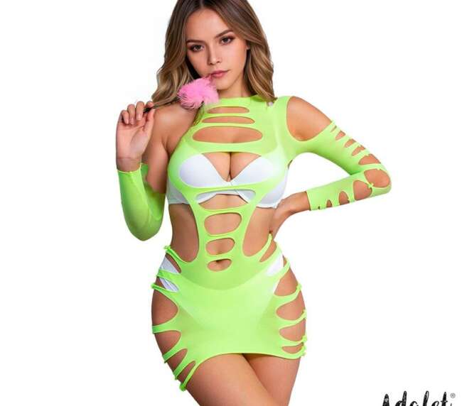 Willow Hollow-out Dress Yellow Fluor One Size