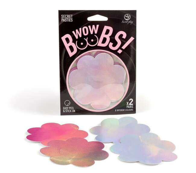 Wow Boobs! Nipple Covers Flower Shapped Holographic