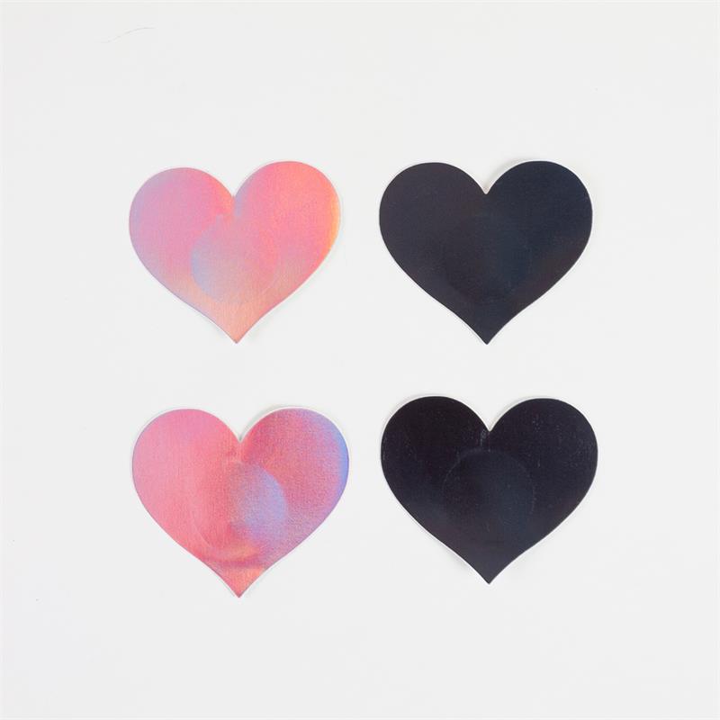 Wow Boobs! Nipple Covers Heart Shapped Holographic – Image 3