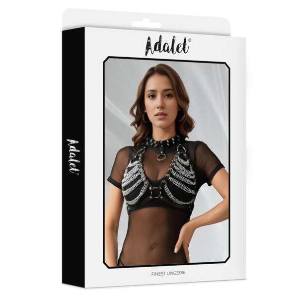 Zaira Vegan Leather Bra with Chain One size – Image 4