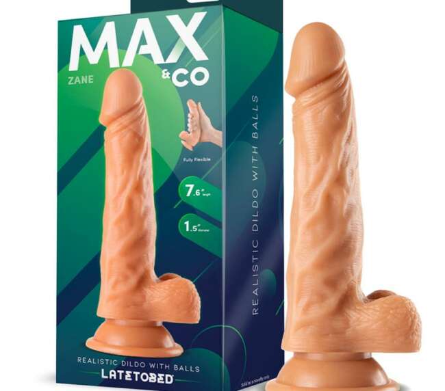 Zane Realistic Dildo with Testicles Flesh 7,6 - 19.5 cm