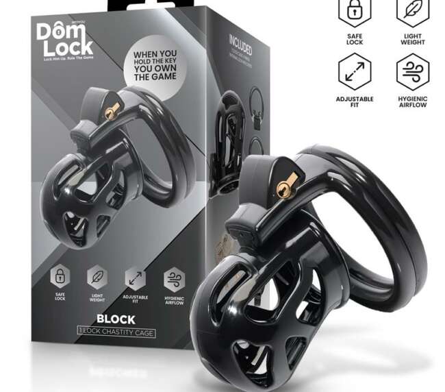 Block Chastity Cage with Internal Lock