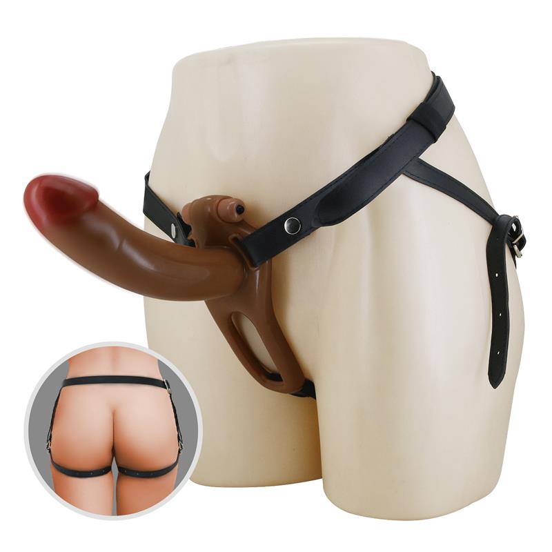 Bradden Universal Strap On with Vibrating Hollow Dildo 6.7 - Imagen 3