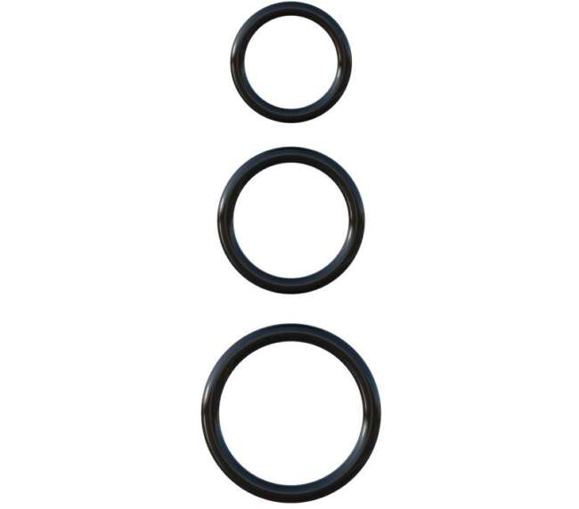 Fantasy C-Ringz Silicone 3-Ring Stamina Set Black