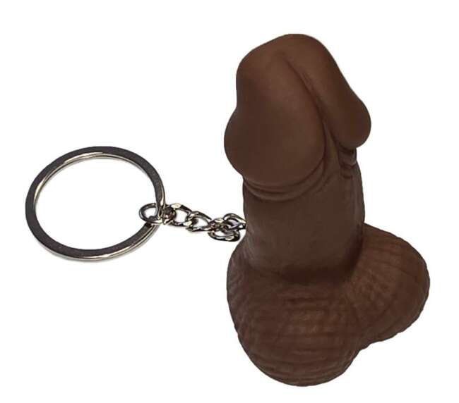 Hard rubber penis-shaped keychain