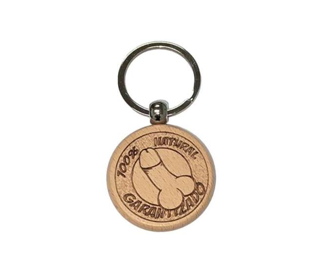 Penis Shaped Wooden Keychain