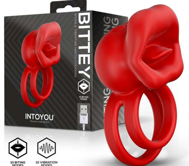 Bittey Cock Ring with Vibration and Biting