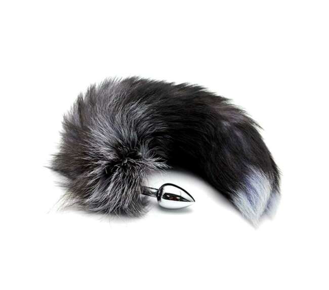 Black And White Fox Tail Plug S