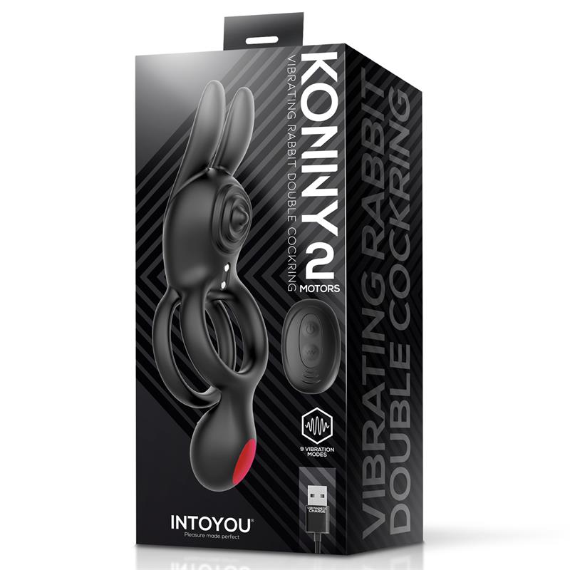 Konny Vibrating Rabbit Double Cockring with Remote – Image 3