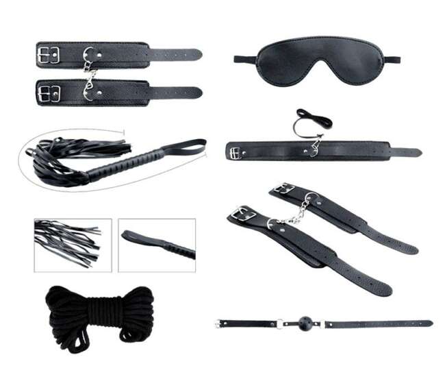 Secret Desires Black 8 Pieces BDSM